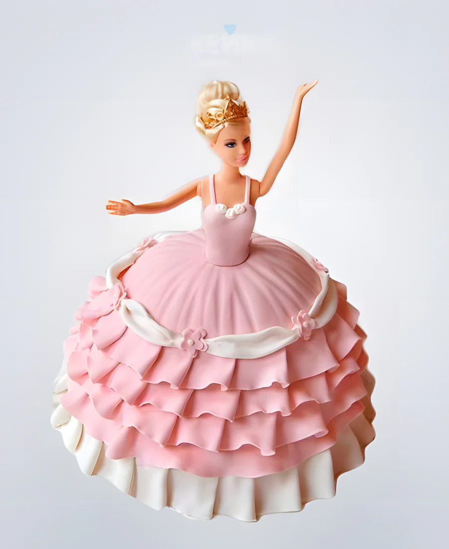 Торт Барби в розовом платье Фото