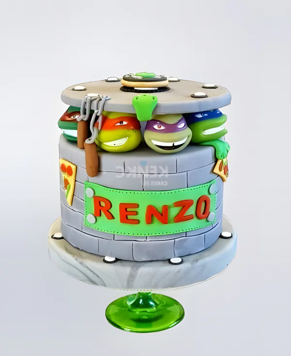 Торт Черепашки ниндзя с пиццей Фото
