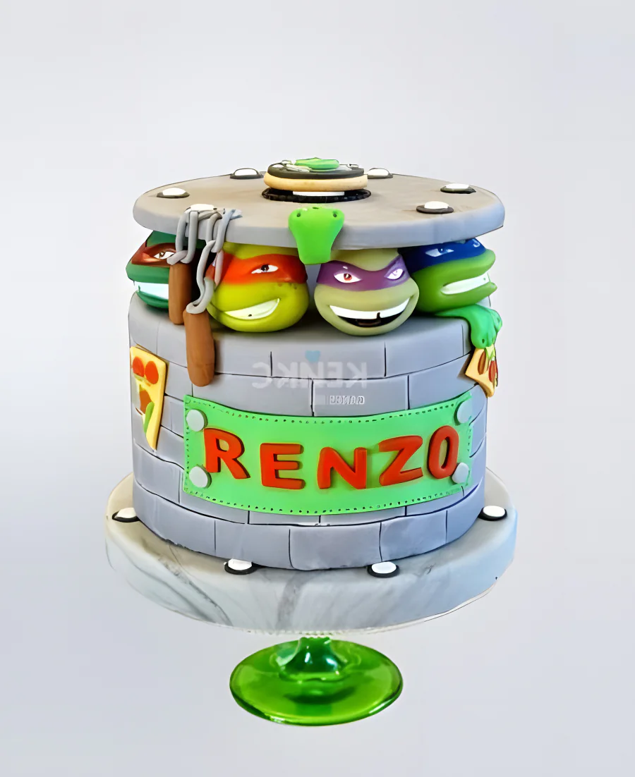 Торт Черепашки ниндзя с пиццей Фото