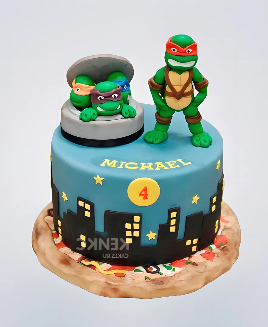 Торт Черепашки ниндзя на 4 года мальчику Фото