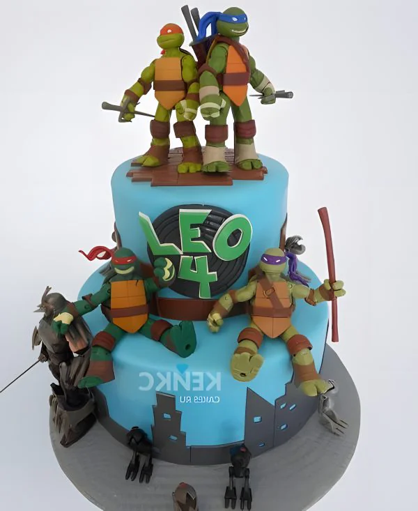 Торт синего цвета черепашки ниндзя Фото