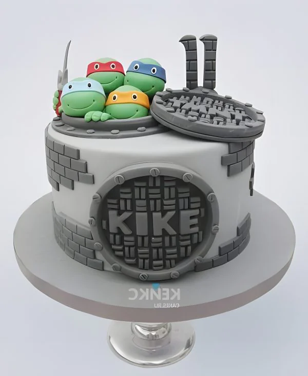 Торт черепашки ниндзя в люке Фото
