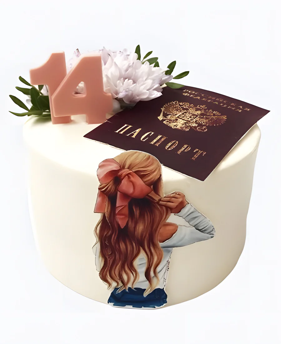 Торт Девочка с бантом 14 Фото