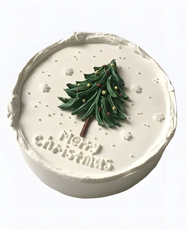 Торт Елочка на белом снегу Фото