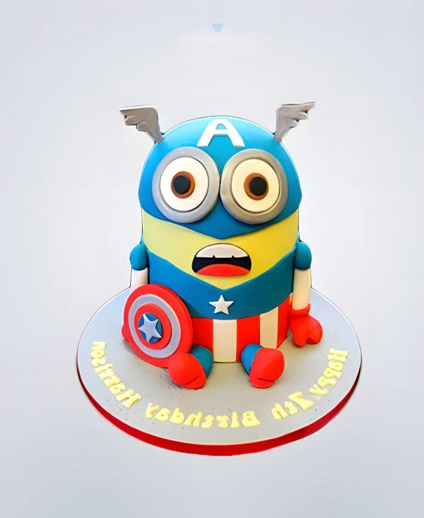 Торт капитан америка в виде миньона Фото
