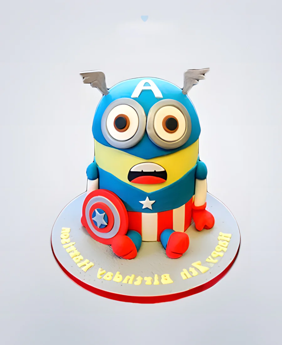 Торт капитан америка в виде миньона Фото