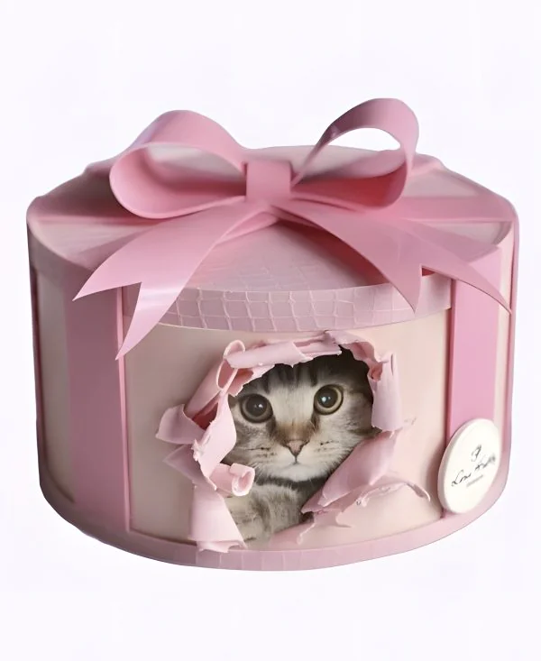 Торт Котик в коробке Фото
