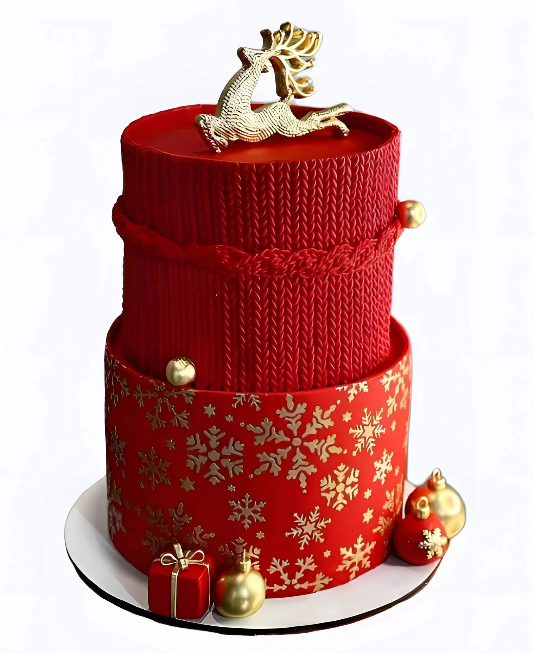 Торт Красный свитер и снежинки Фото