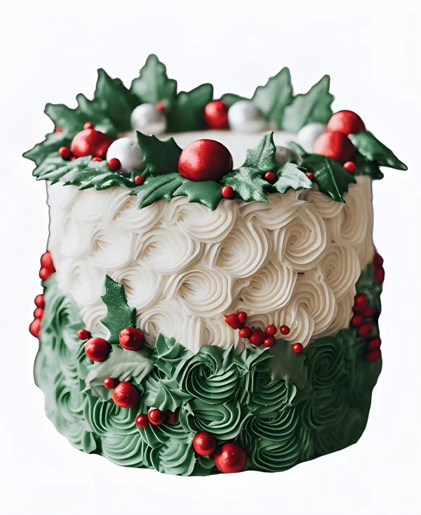 Торт Кремовые ветви и красные ягоды Фото