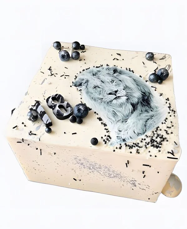 Торт Лев монохром Фото