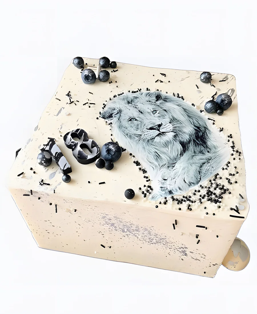 Торт Лев монохром Фото