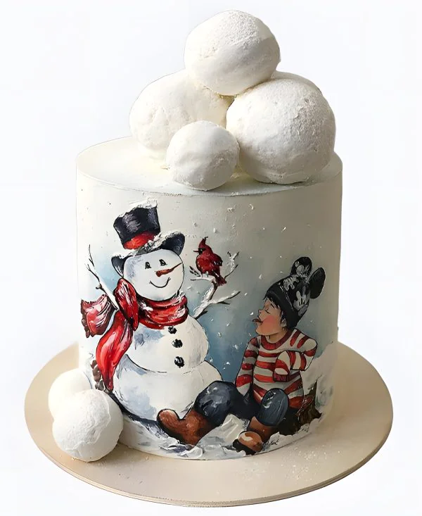 Торт Мальчик и снеговик Фото