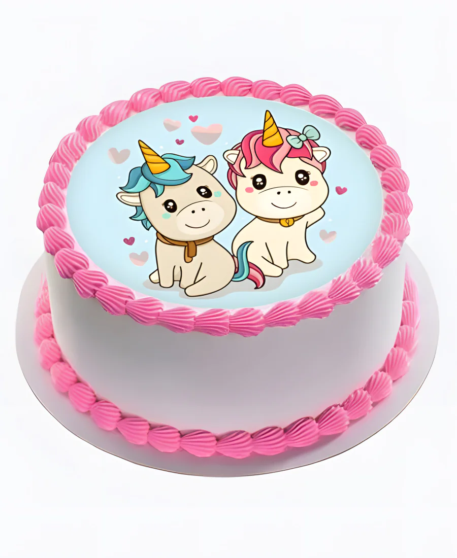 Торт Милые единороги Фото