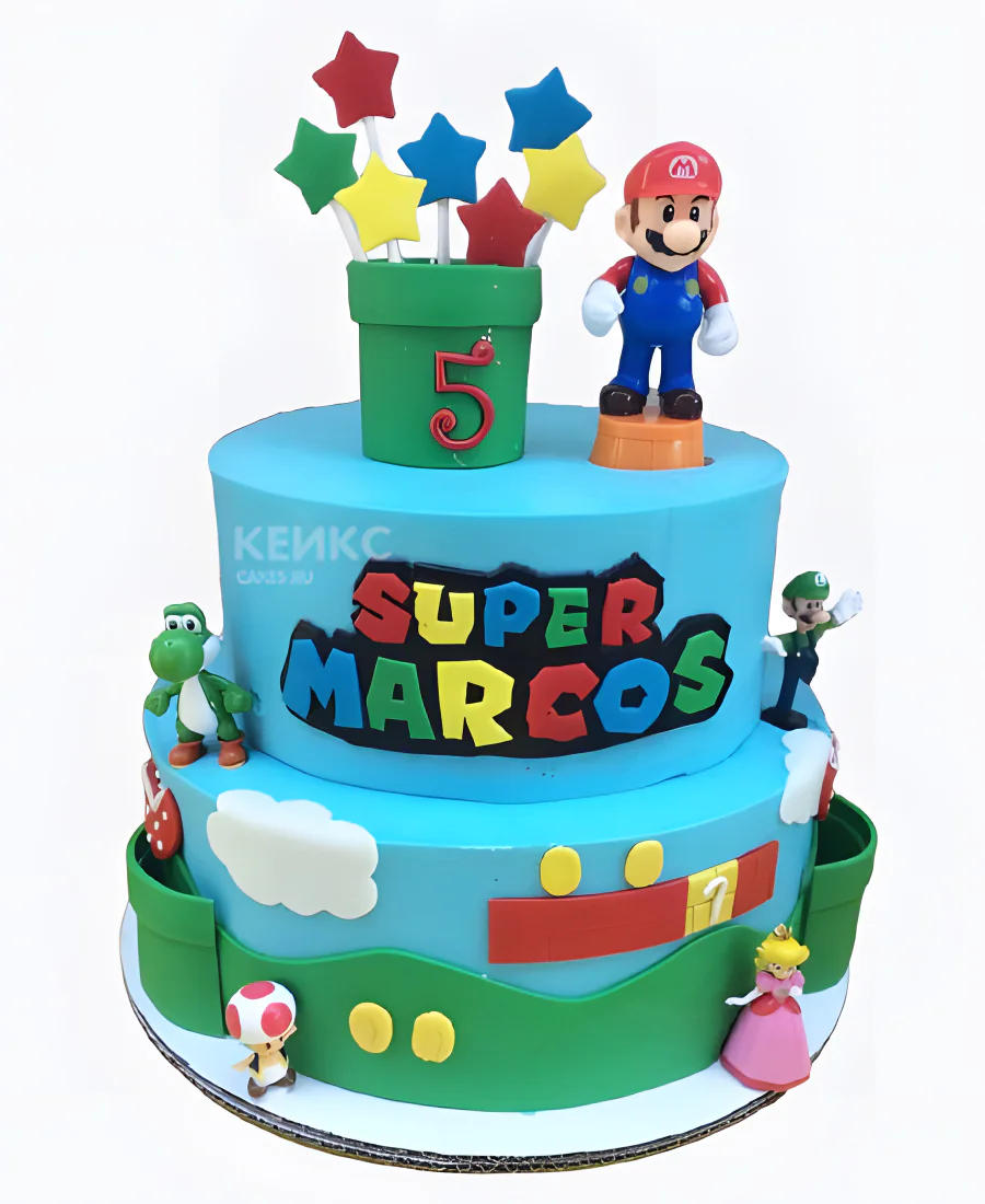 Торт Супер Марио на 5 лет мальчику Фото