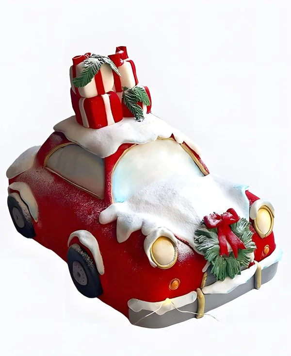 Торт Новогодняя машина с подарками Фото