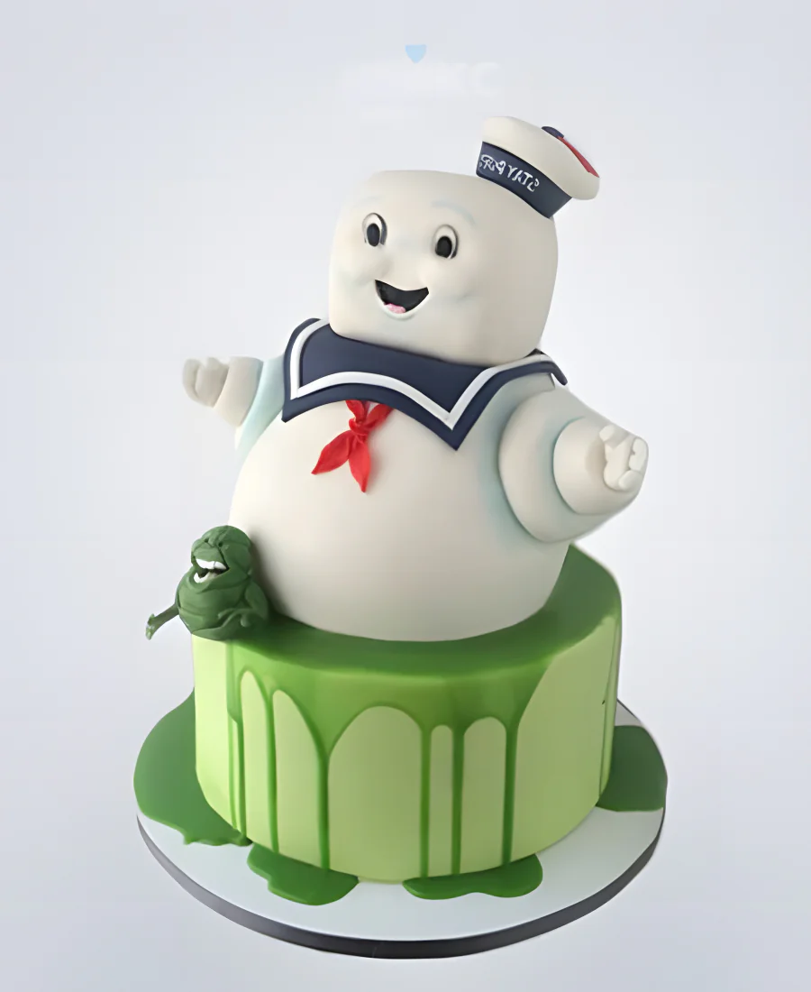 Зеленый торт охотники за привидениями с фигурками Фото