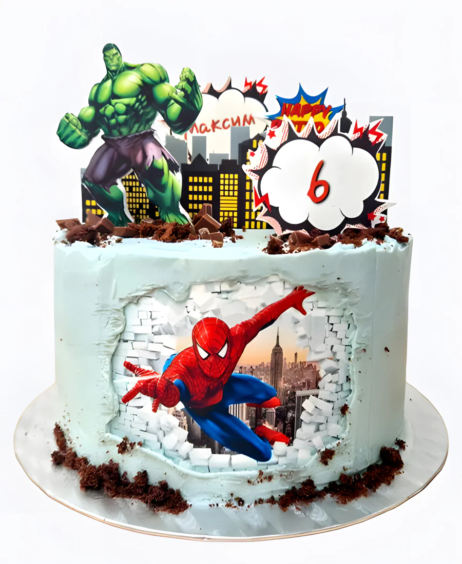 Торт Паук и Халк Фото