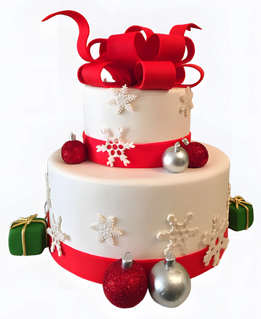 Торт Подарок в два яруса Фото