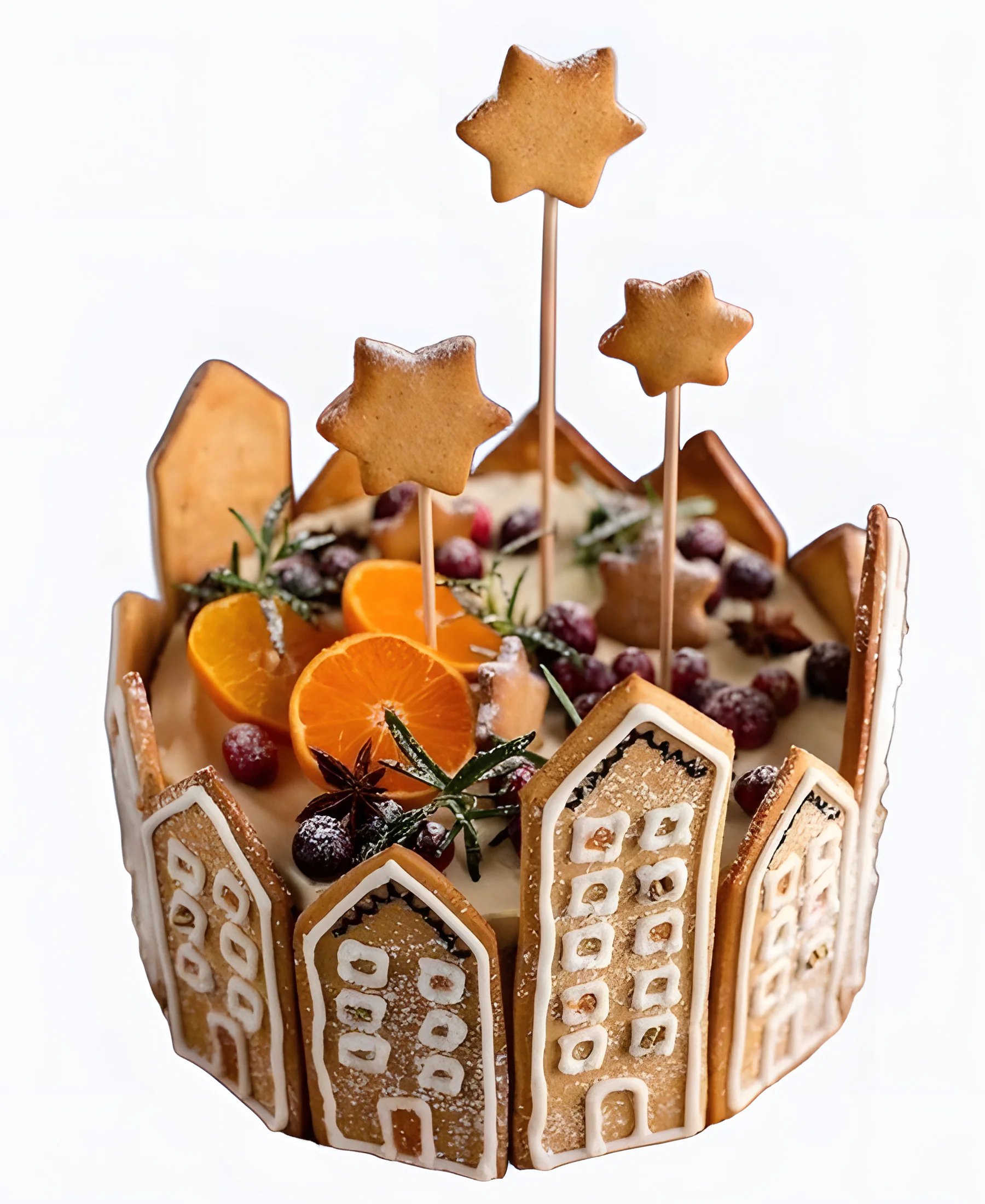 Торт Пряничный город под звёздами Фото