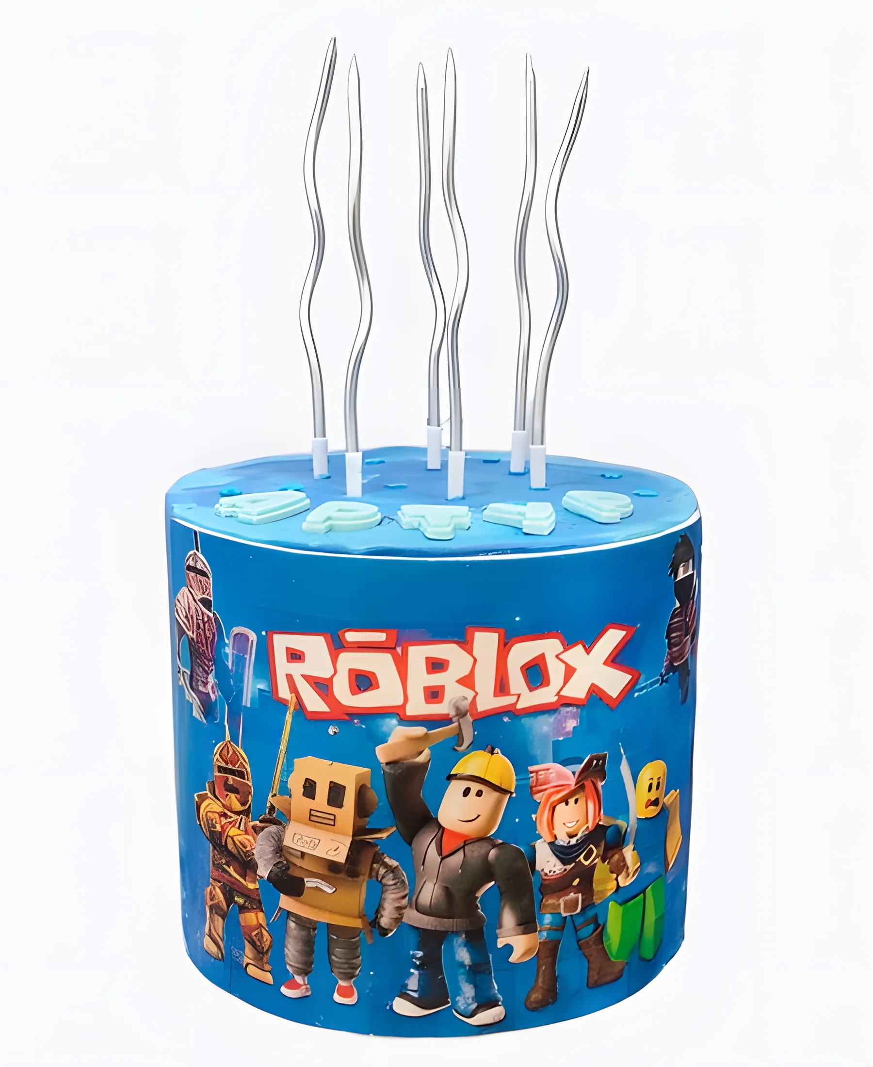 Торт Roblox на синем Фото