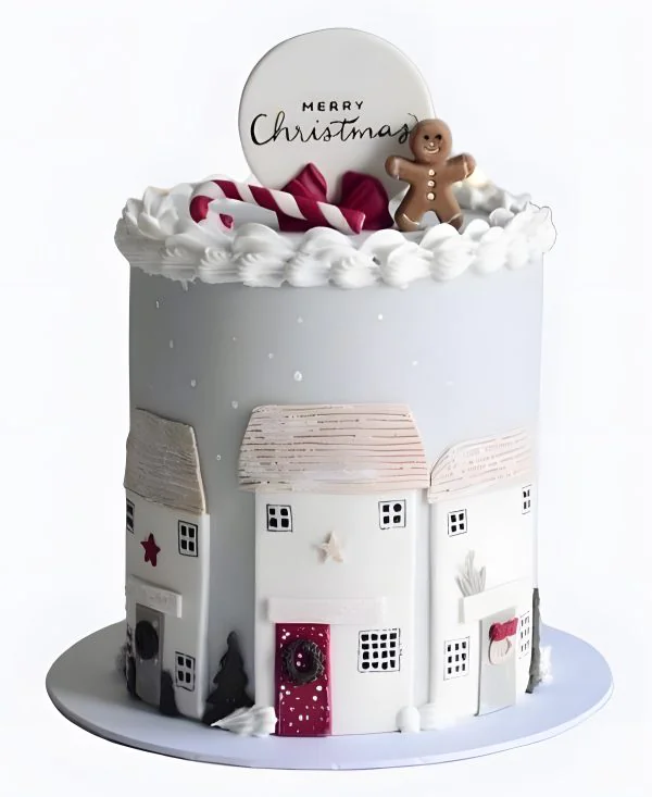 Торт Рождественская улочка Фото