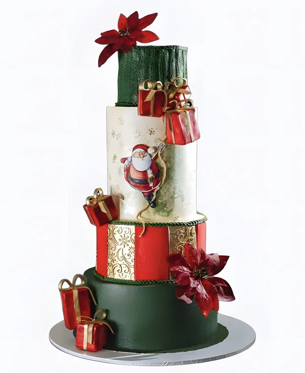 Торт Санта и гора подарков Фото
