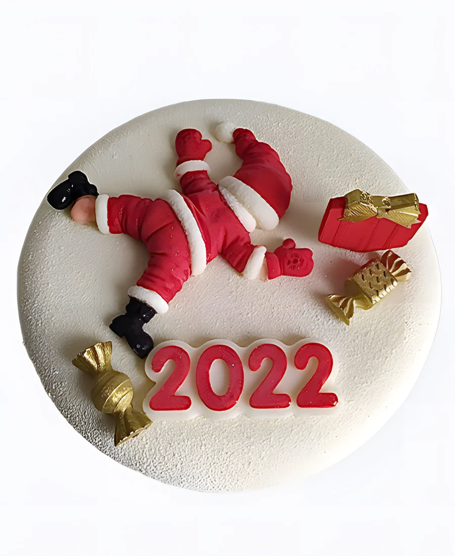 Торт Санта и рассыпавшиеся подарки Фото