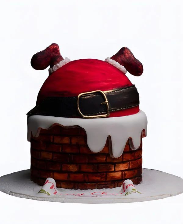 Торт Санта в дымоходе Фото