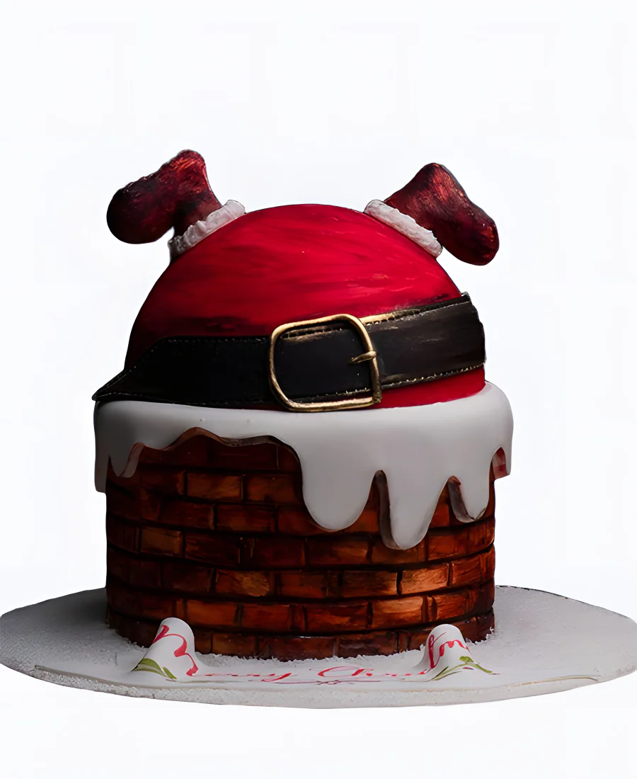 Торт Санта в дымоходе Фото