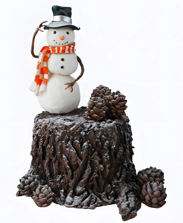 Торт Снеговик на пне Фото