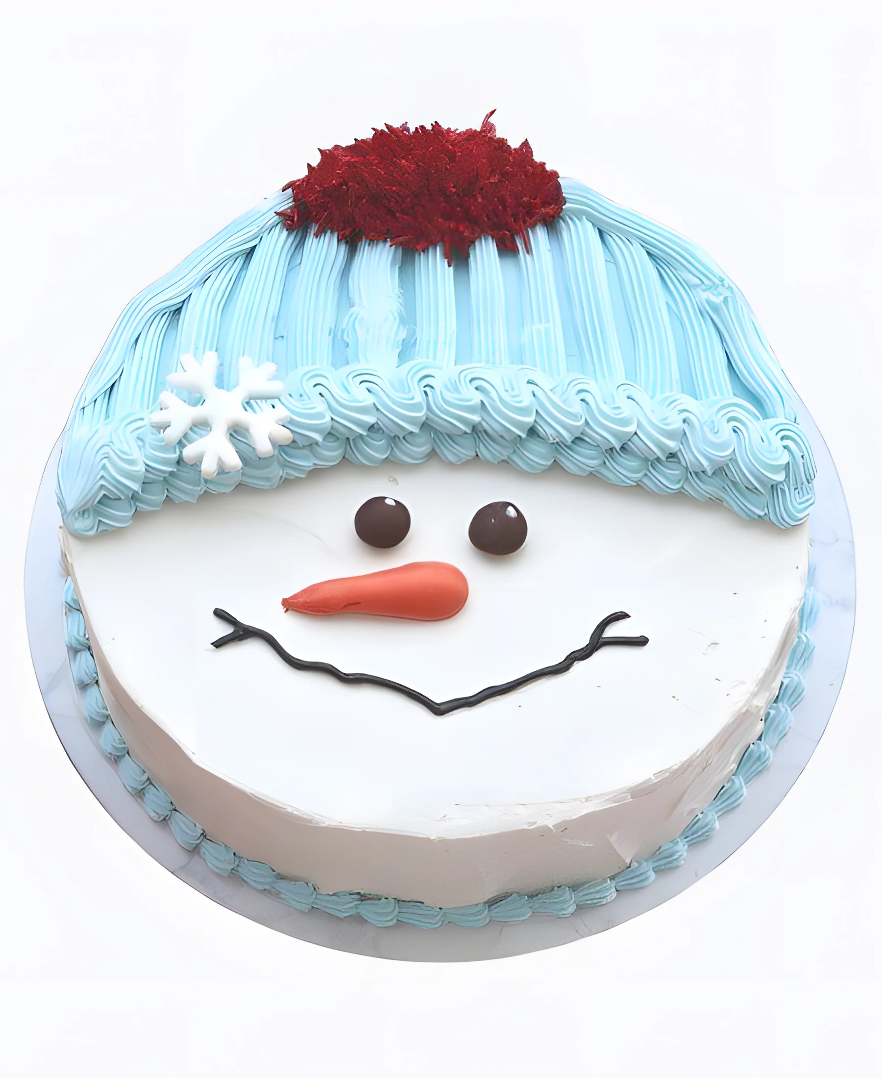 Торт Снеговик в шапке Фото