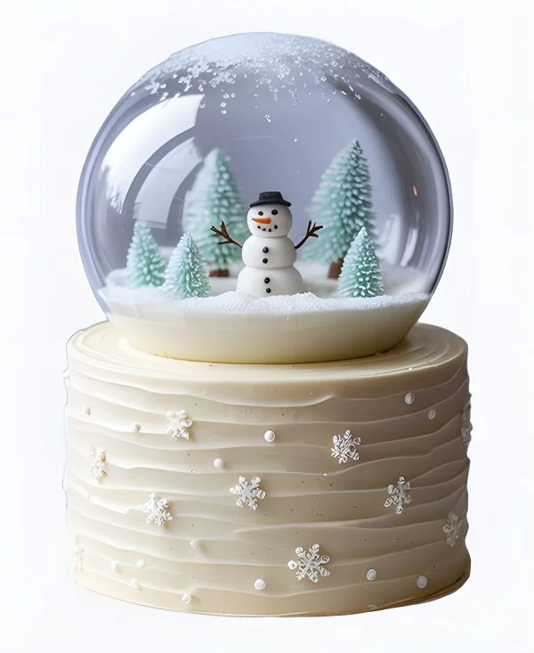 Торт Снеговик в шаре Фото