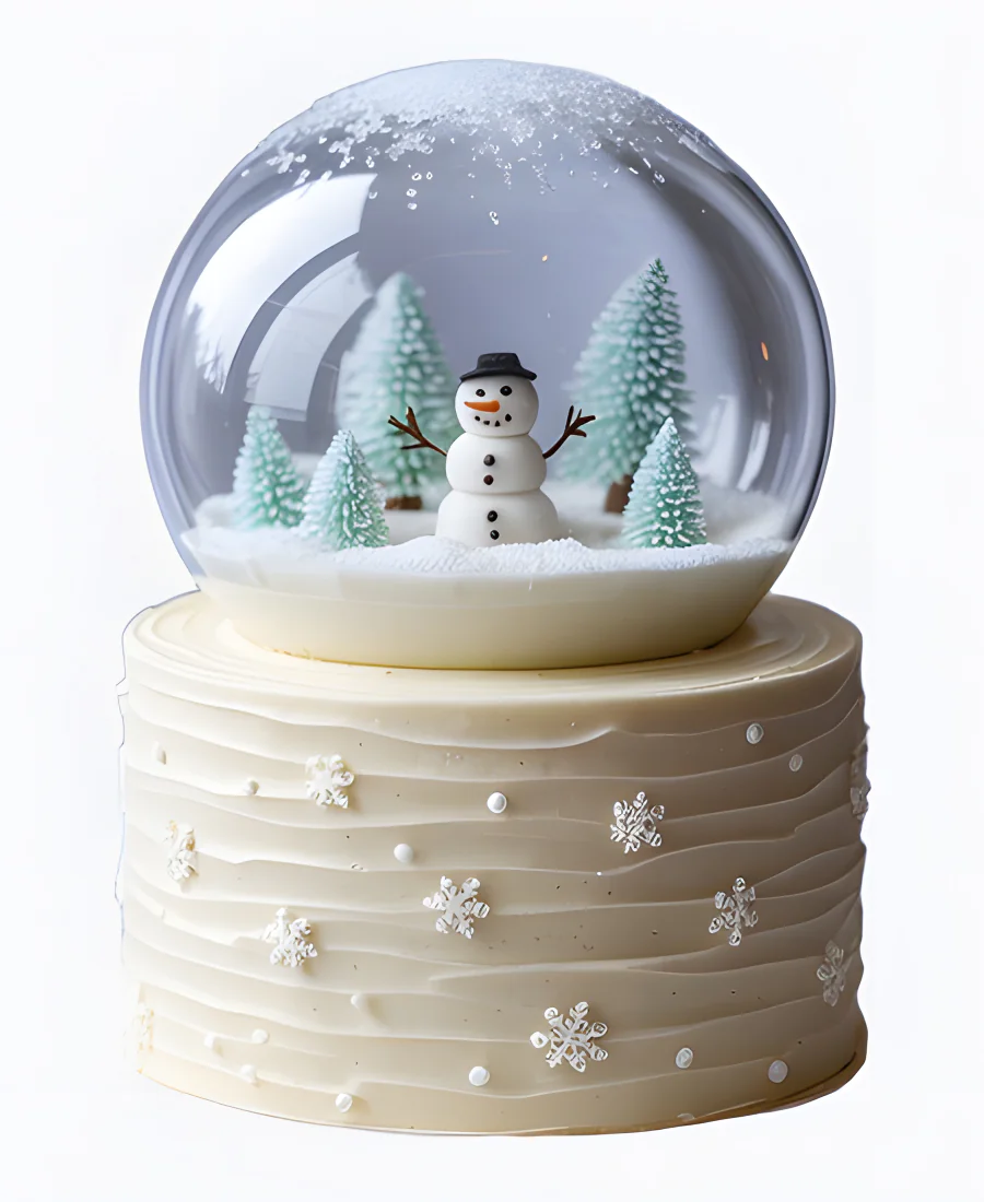 Торт Снеговик в шаре Фото