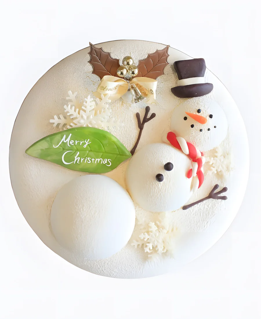 Торт Снеговик в сугробе Фото