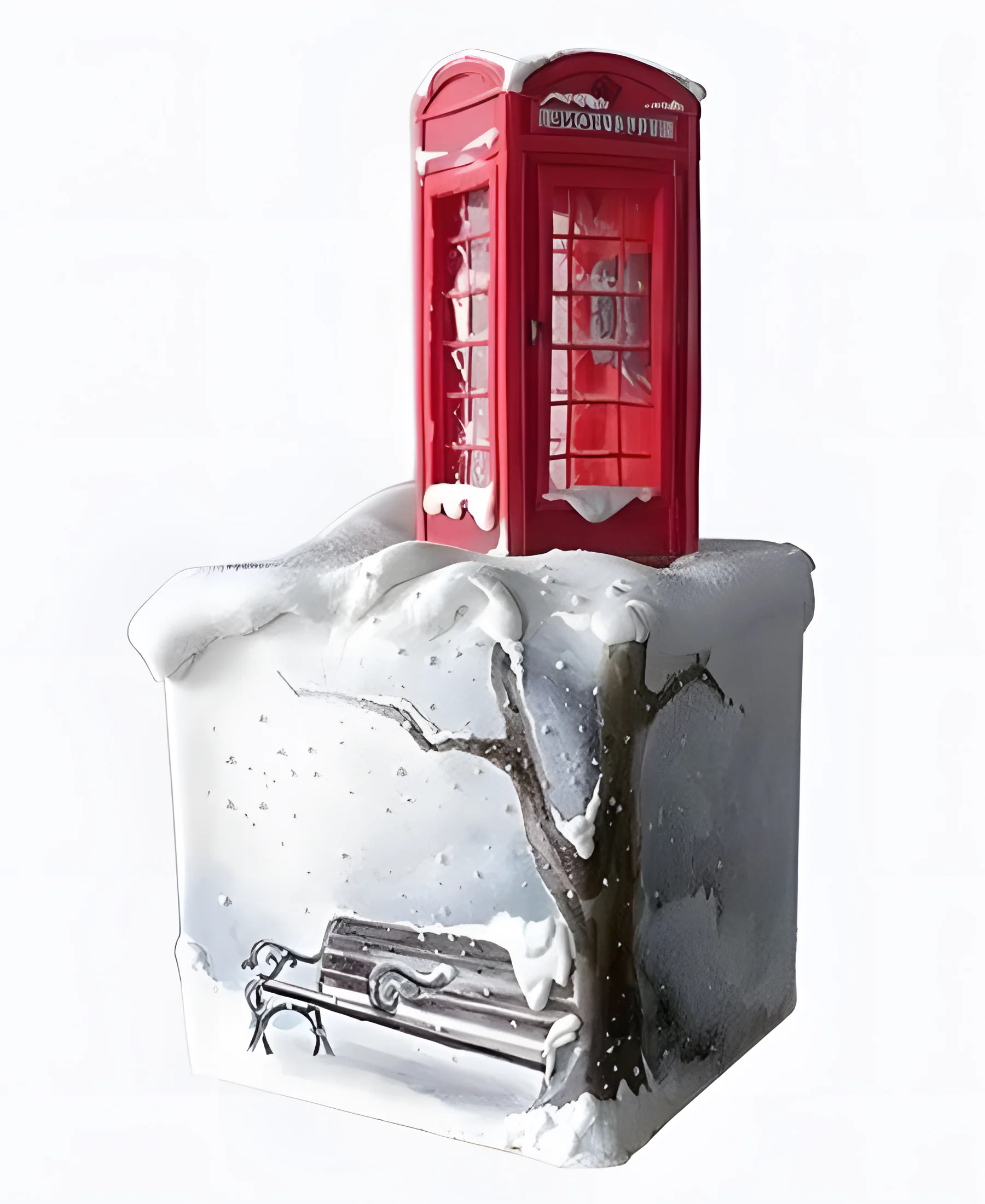 Торт Телефонная будка в снегу Фото