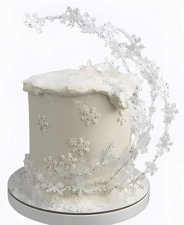Торт Вьюга из снежинок Фото