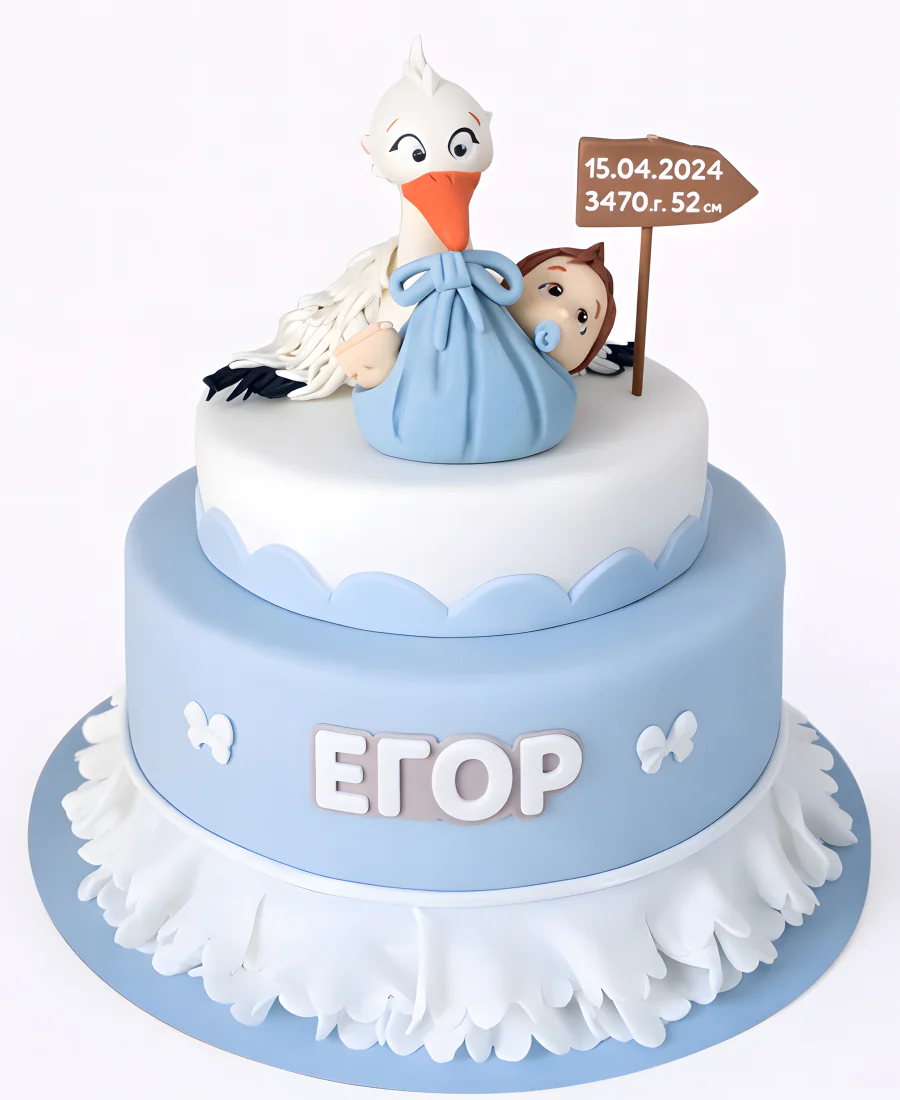 Двухэтажный торт с дорожным знаком Фото