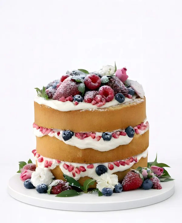 Голый торт с ягодами Фото