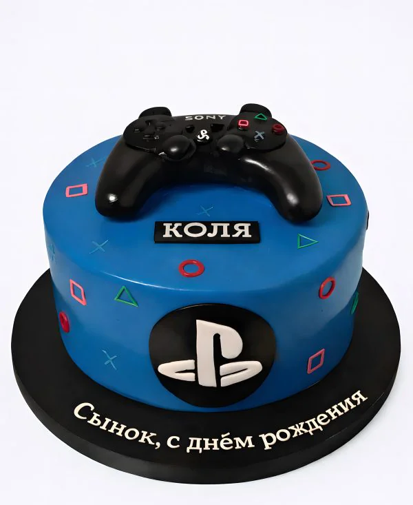 Торт на день рождения сыну с Плей Стейшен Фото