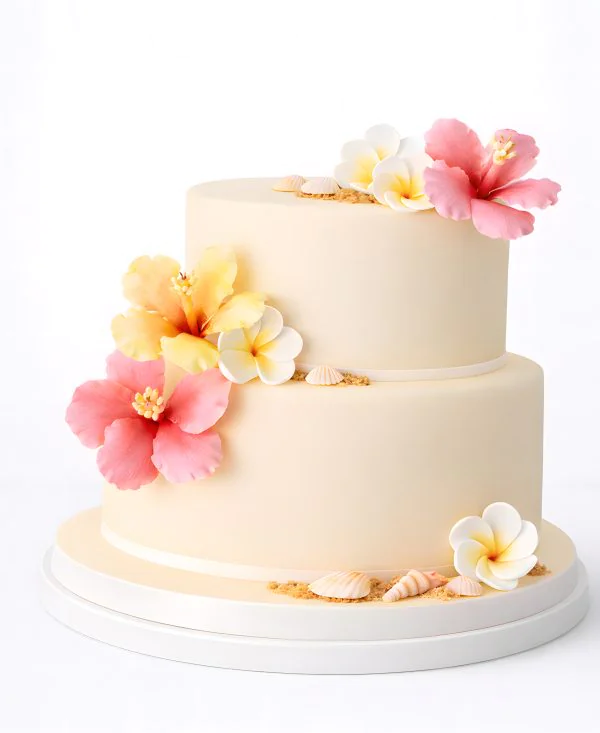 Желтый торт в гавайском стиле Фото