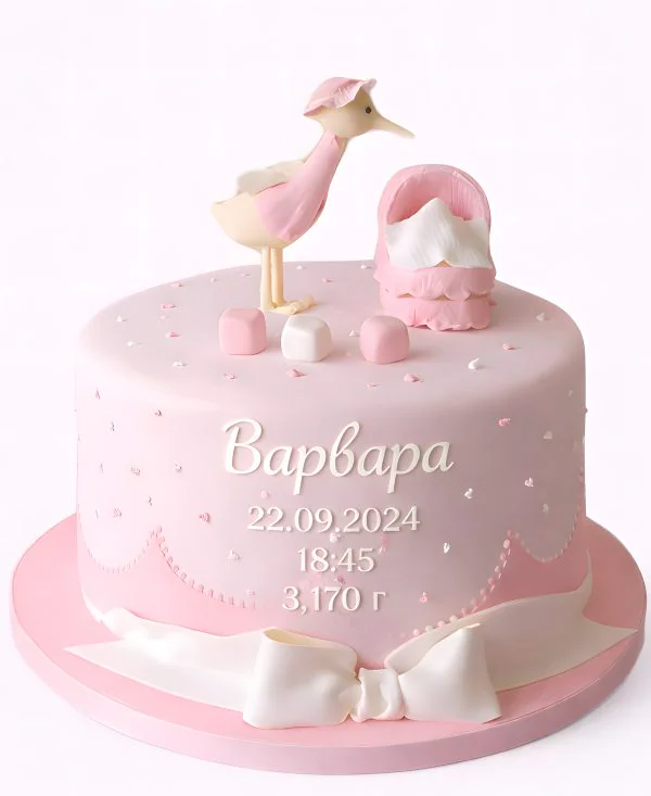 Торт поздравление с рождением девочки Фото