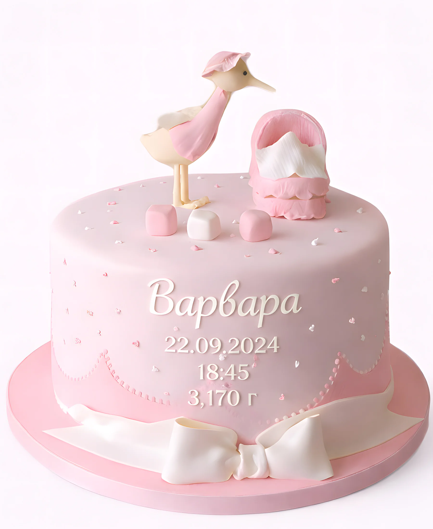 Торт поздравление с рождением девочки Фото