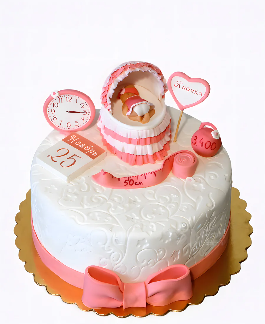 Торт на рождение ребенка с малышом для Яны Фото