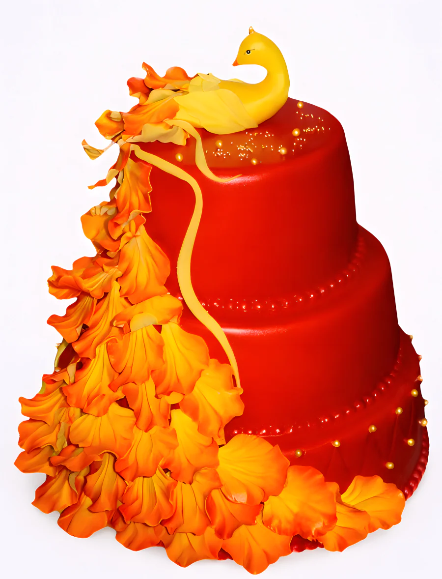 Дорогой торт с Жар-птицей Фото