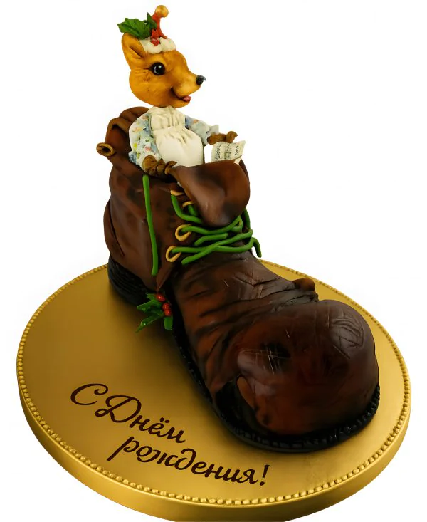 3D торт в виде бельчонка в ботинке Фото