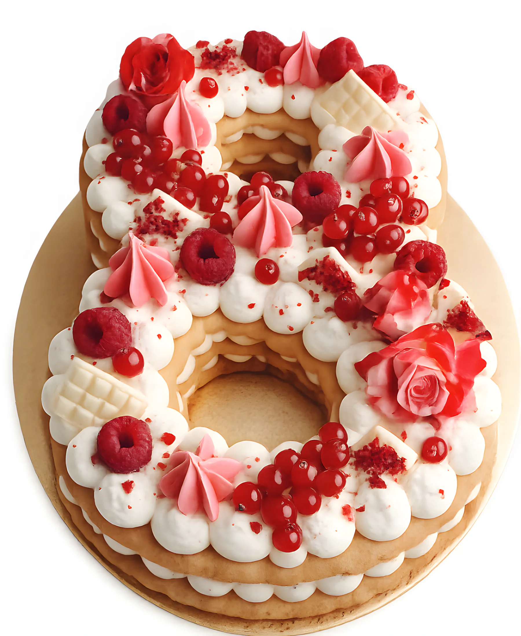 Торт на 8 марта в виде цифры со сладостями Фото