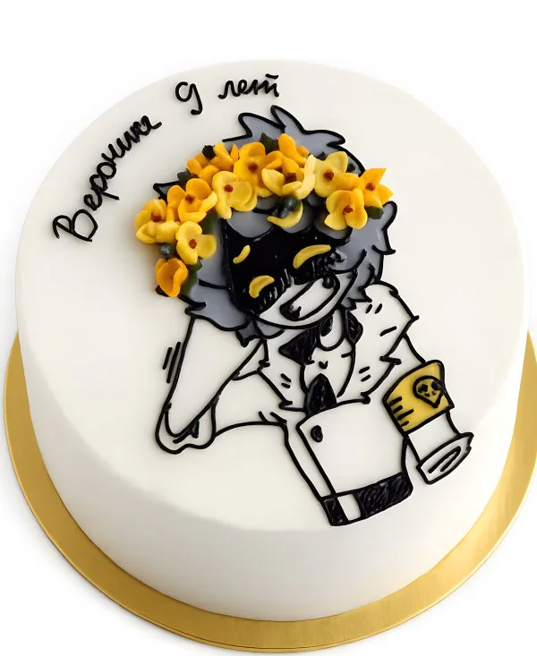 Торт по сериалу Murder Drones с персонажем N Фото