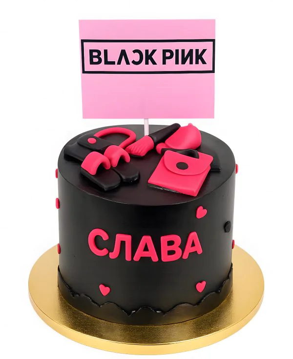 Черный торт по группе Blackpink Фото