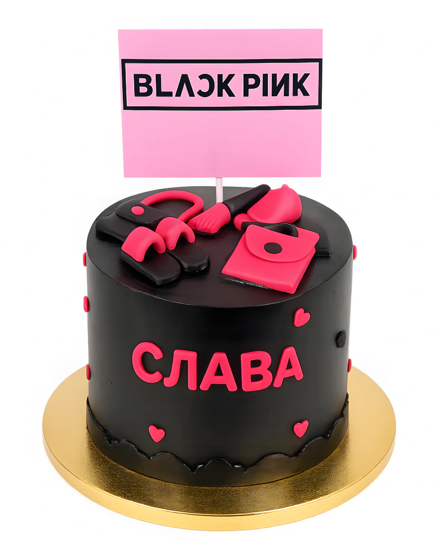 Черный торт по группе Blackpink Фото