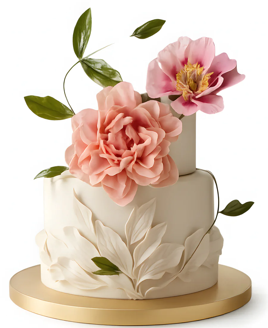 Дорогой торт на 8 марта с цветами Фото